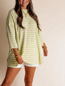 Women's Oversized High Neck Urban Ribbed Striped Top (Buy 2 Free Shipping)