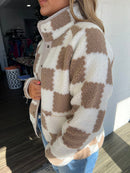 Women's Checkered Sherpa Fleece Jacket (Buy 2 Free Shipping)