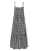 Strapless maxi dress with square neckline and slit