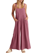 Sleeveless Wide Leg Jumpsuit with Pockets