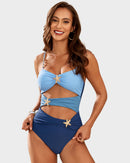 Cut-Out Starfish Detail Ruched One-Piece Swimsuit