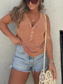 2024 New Women's Washed Button Tank (Buy 3 Free Shipping)